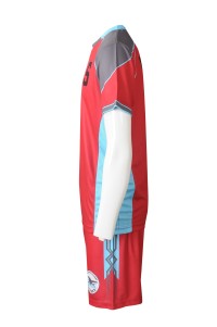 WTV177   Sample customized basketball sports suit online ordering color matching sports suit printing logo red+gray   authentic basketball jerseys   tournament  jersey    youth basketball jerseys side view